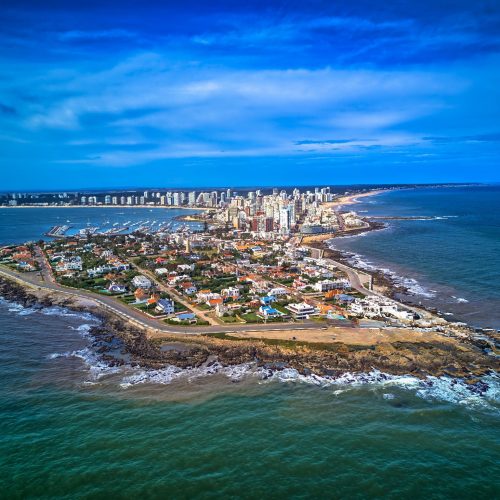 Aerial image of Punta Del Este, Uruguay.